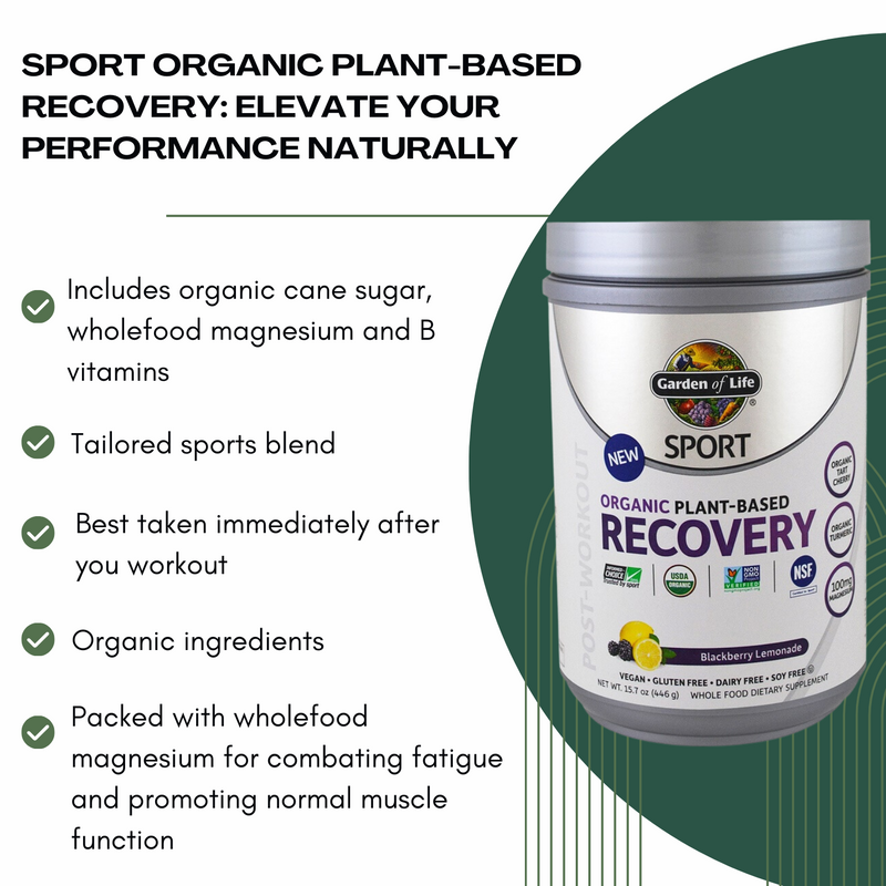 Organic Plant-Based Recovery (Blackberry Lemonade) - 446 grams By Garden of Life