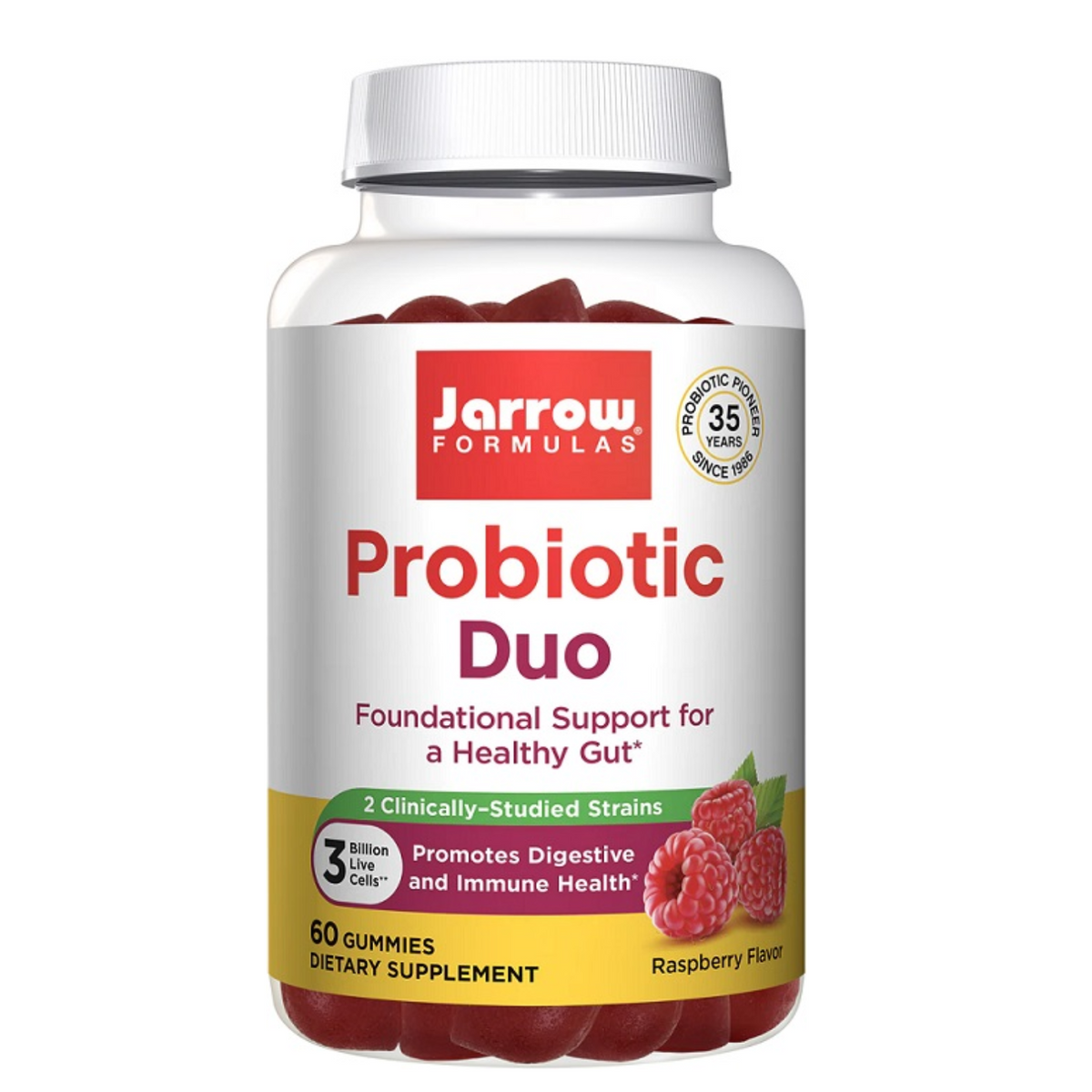 Probiotic Duo (Raspberry) - 60 gummies By Jarrow Formulas