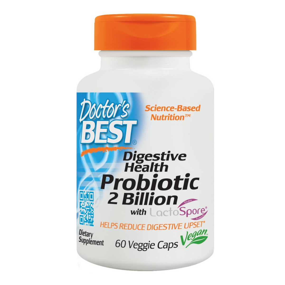 Digestive Health Probiotic 2 Billion with LactoSpore - 60 vcaps By Doctor's Best