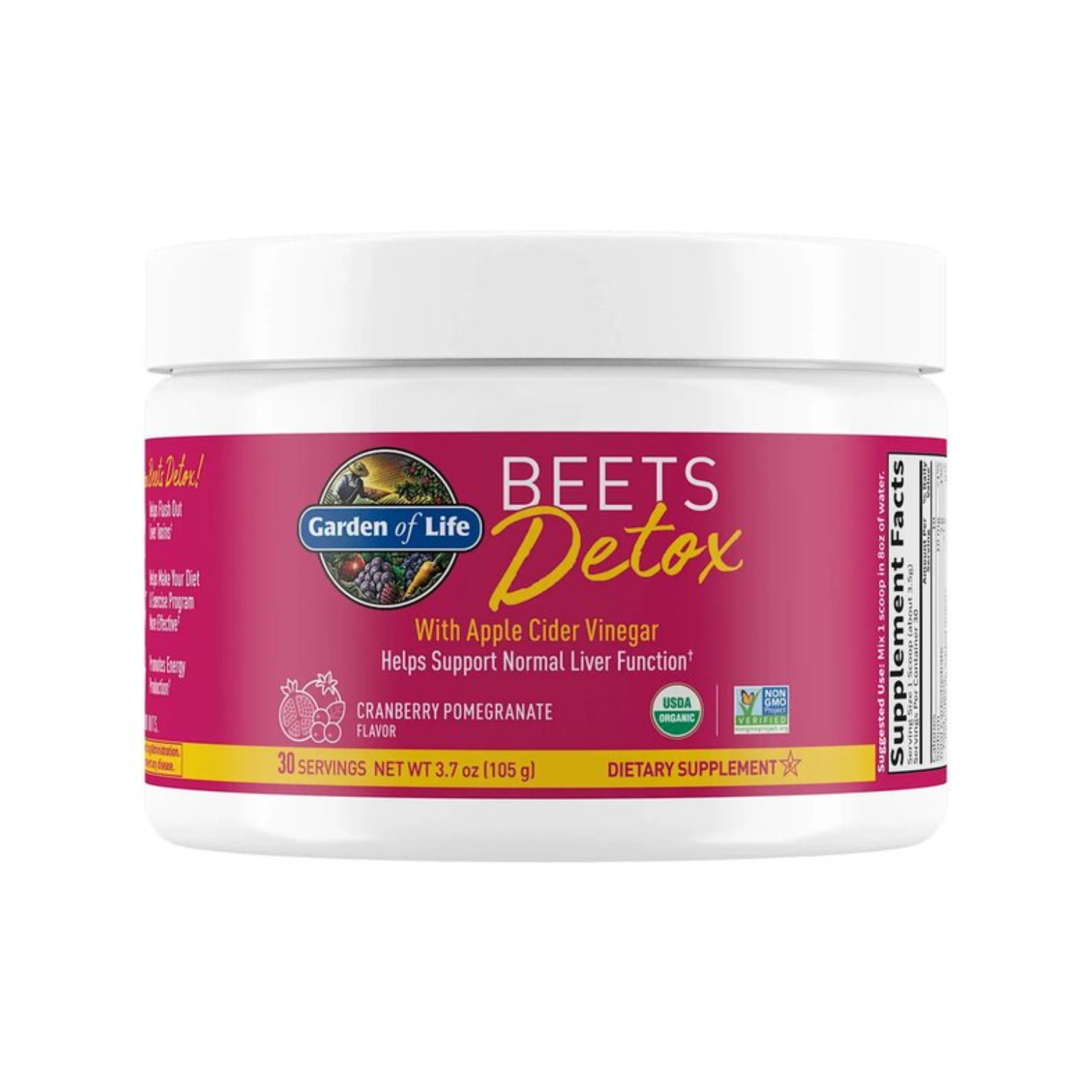 Detox Beets Powder (Cranberry Pomegranate) - 105 grams By Garden of Life