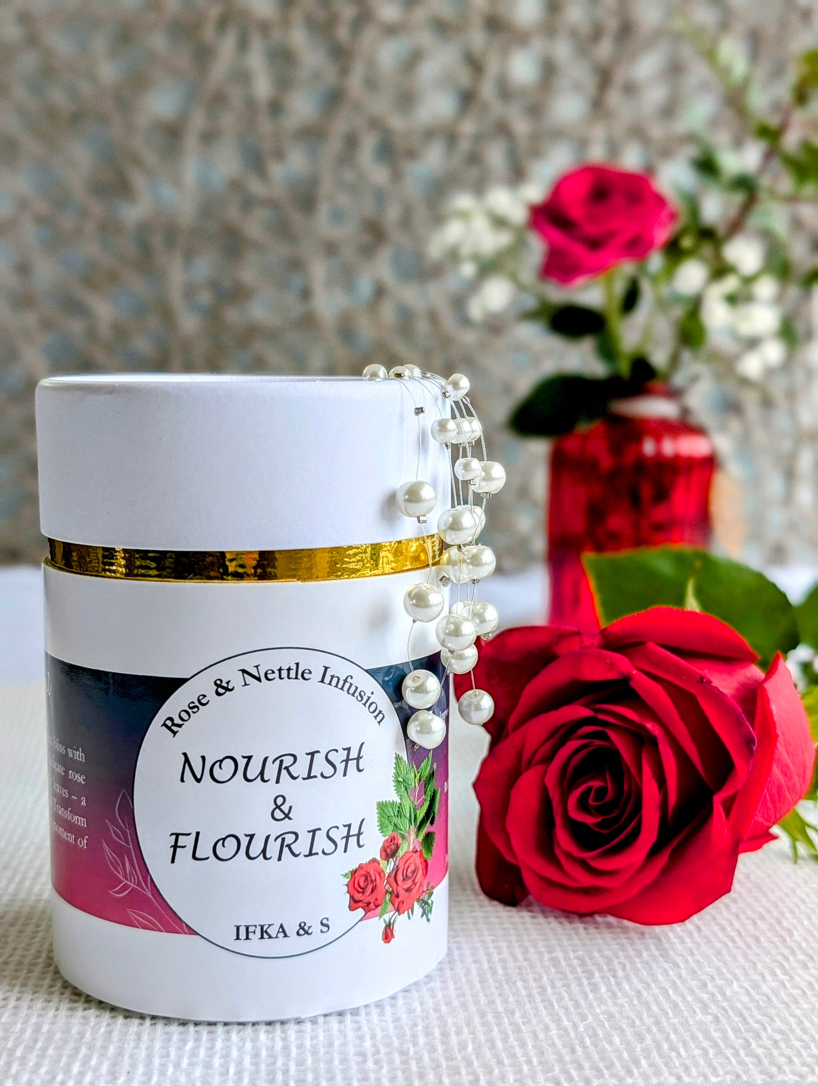 Nourish & Flourish: Caffeine Free Herbal Infusion with Nettle & Rose for Glowing Skin & Hair