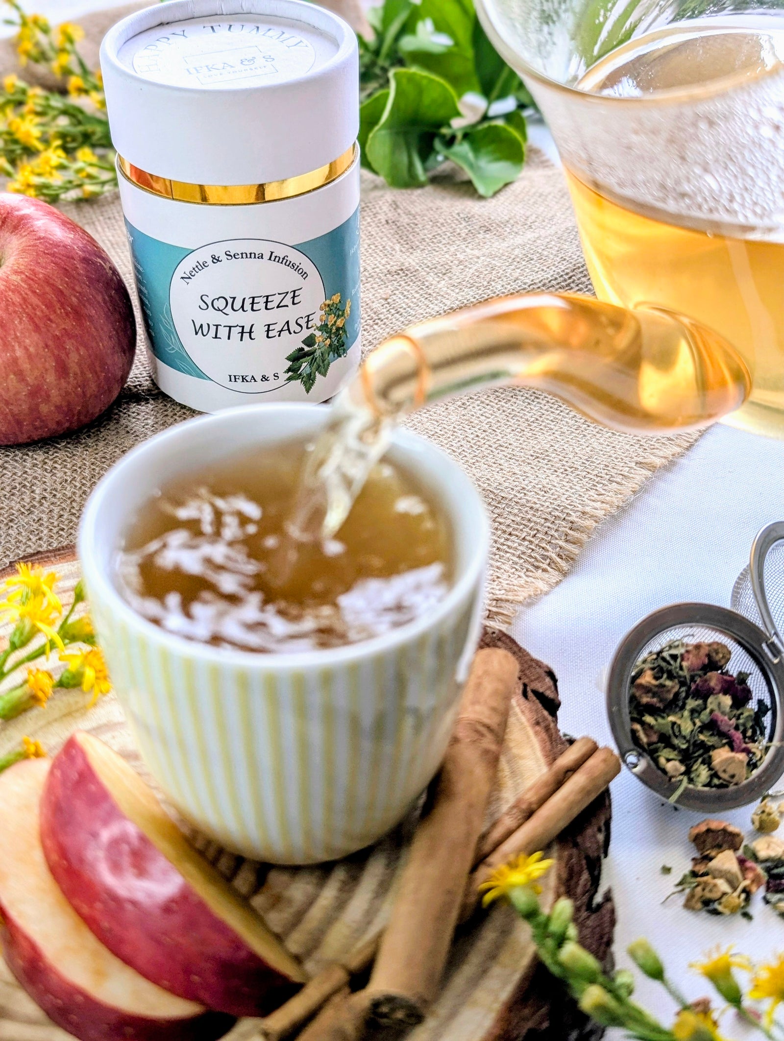 Squeeze With Ease: Caffeine-Free Herbal Infusion with Nettle & Senna for Stomach Comfort